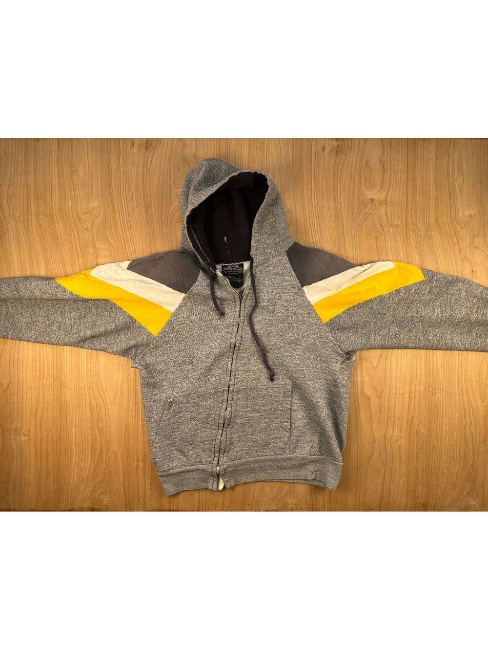 Vintage 90s Fruit of the Loom Hoodie sweatshirt colorblock medium colorful retro